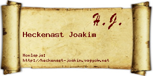 Heckenast Joakim névjegykártya
